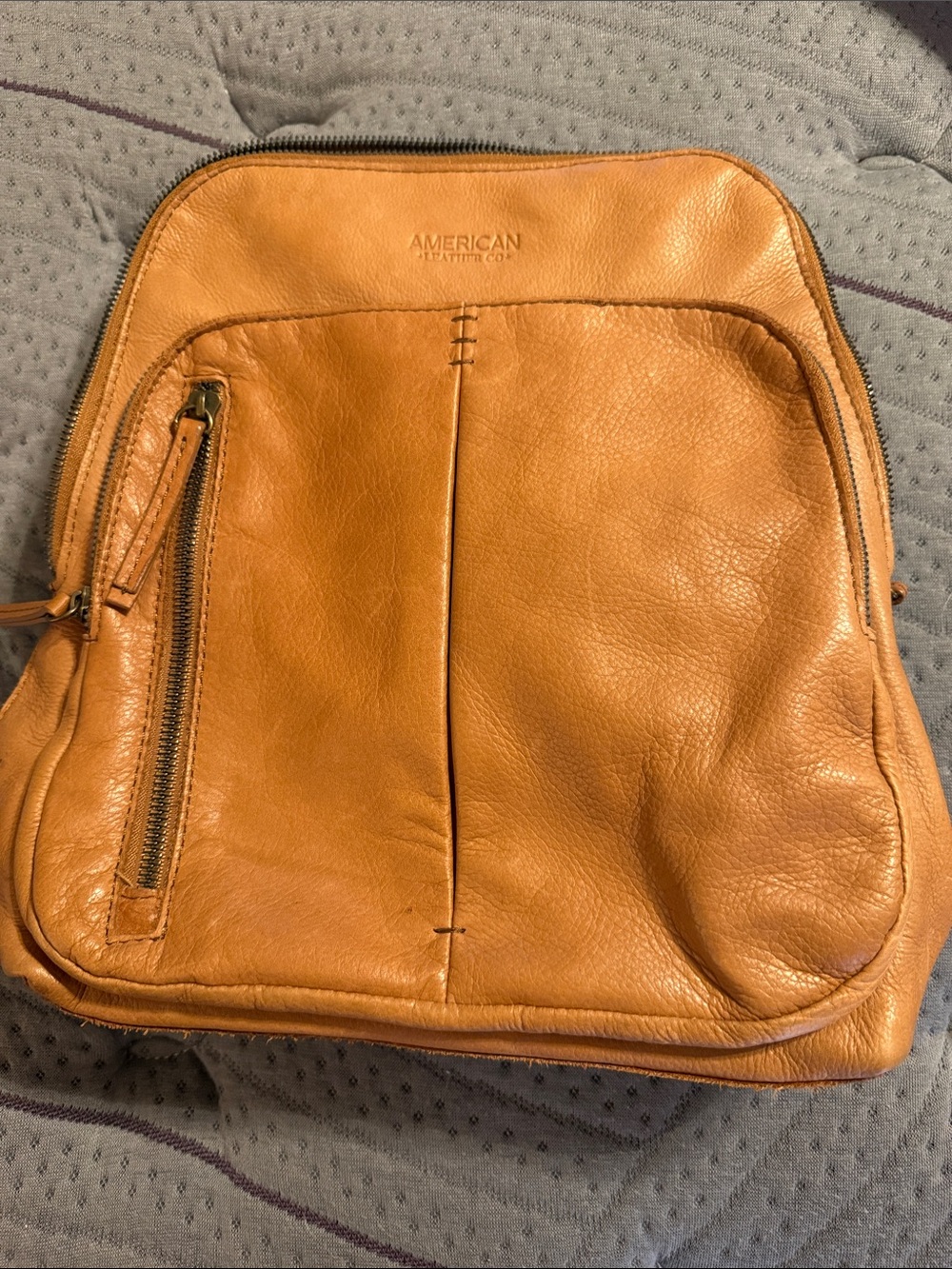 American Leather Co. Women's Tan Leather Backpack - Smooth Cognac Finish